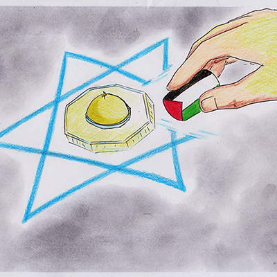 مجموعه ای از آثار دومین دوره جشنواره بین المللی کاریکاتور روز جهانی قدس