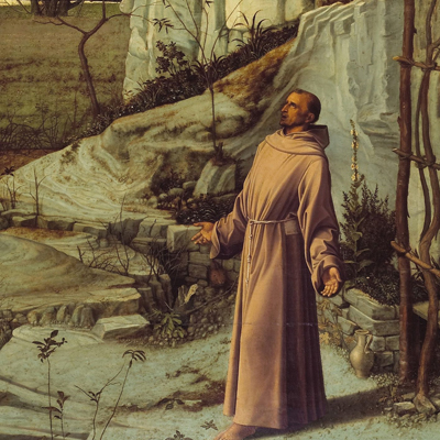 سن فرانسوا در جذبه یک رویای آسمانی فرو رفته است