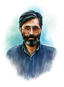 نقاشی پرتره شهید آوینی